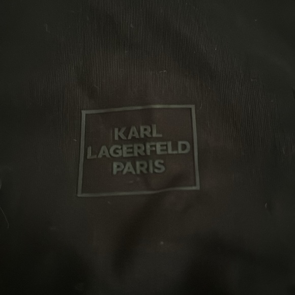 Karl Lagerfeld Paris Womens Front Tie Button Detail Sweatshirt - Picture 3 of 6